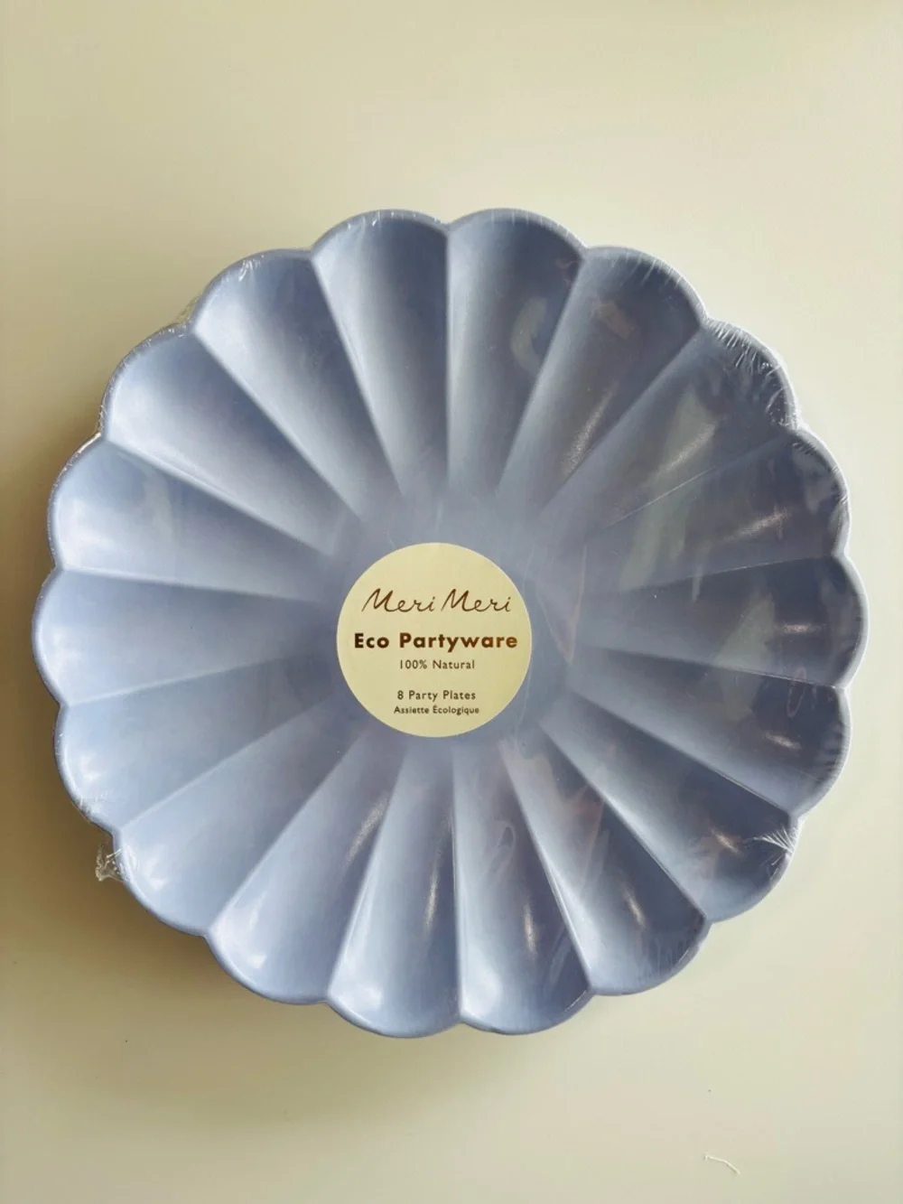 Meri Meri Pack of 8 Soft Lilac and Pack of 8 Mint Large Compostable Plates